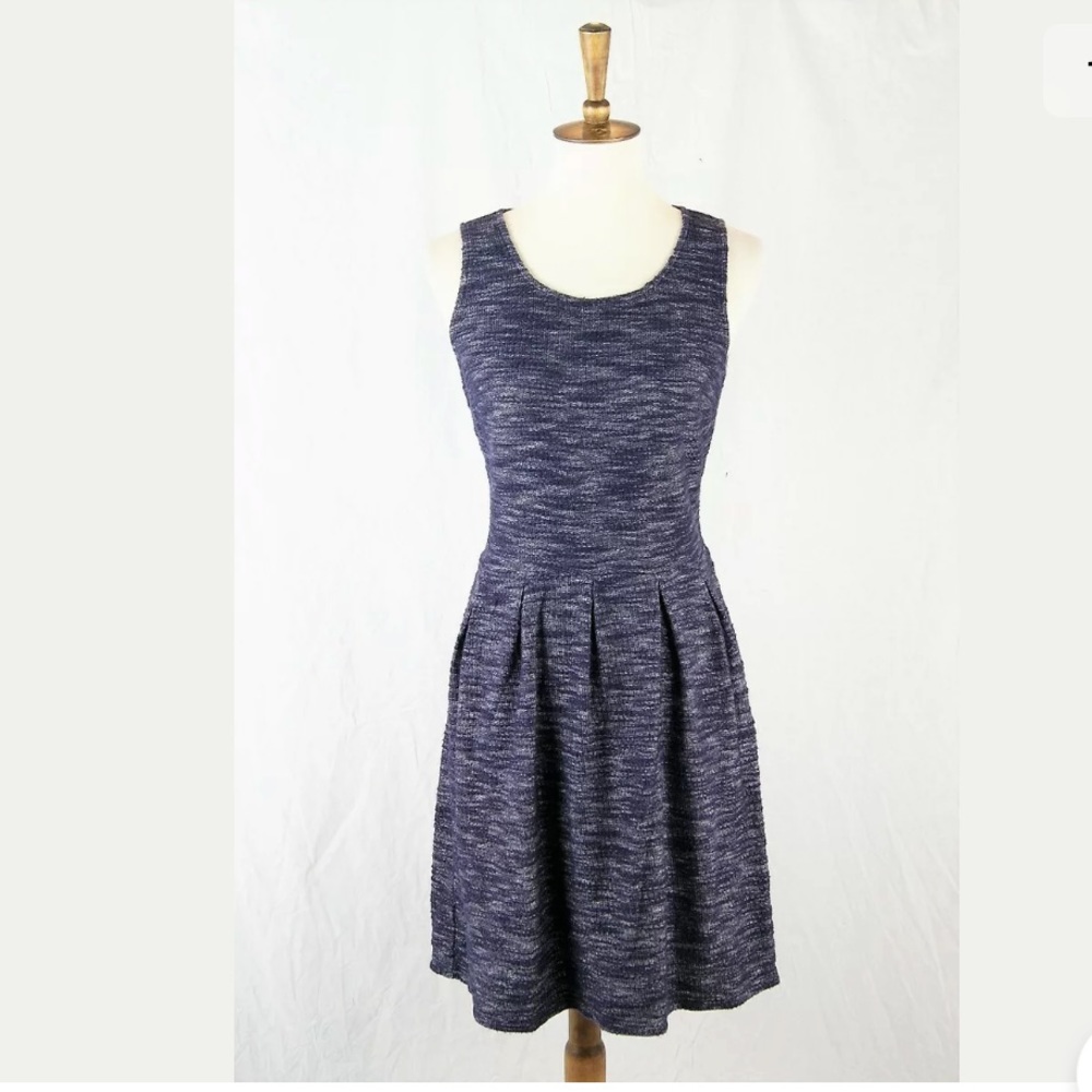 Ann Taylor LOFT Tweed Knit Stretch Fit Flare Dress